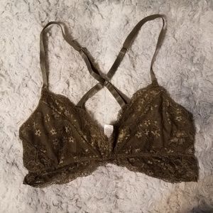 SOLD Lacey Olive Green Bralette